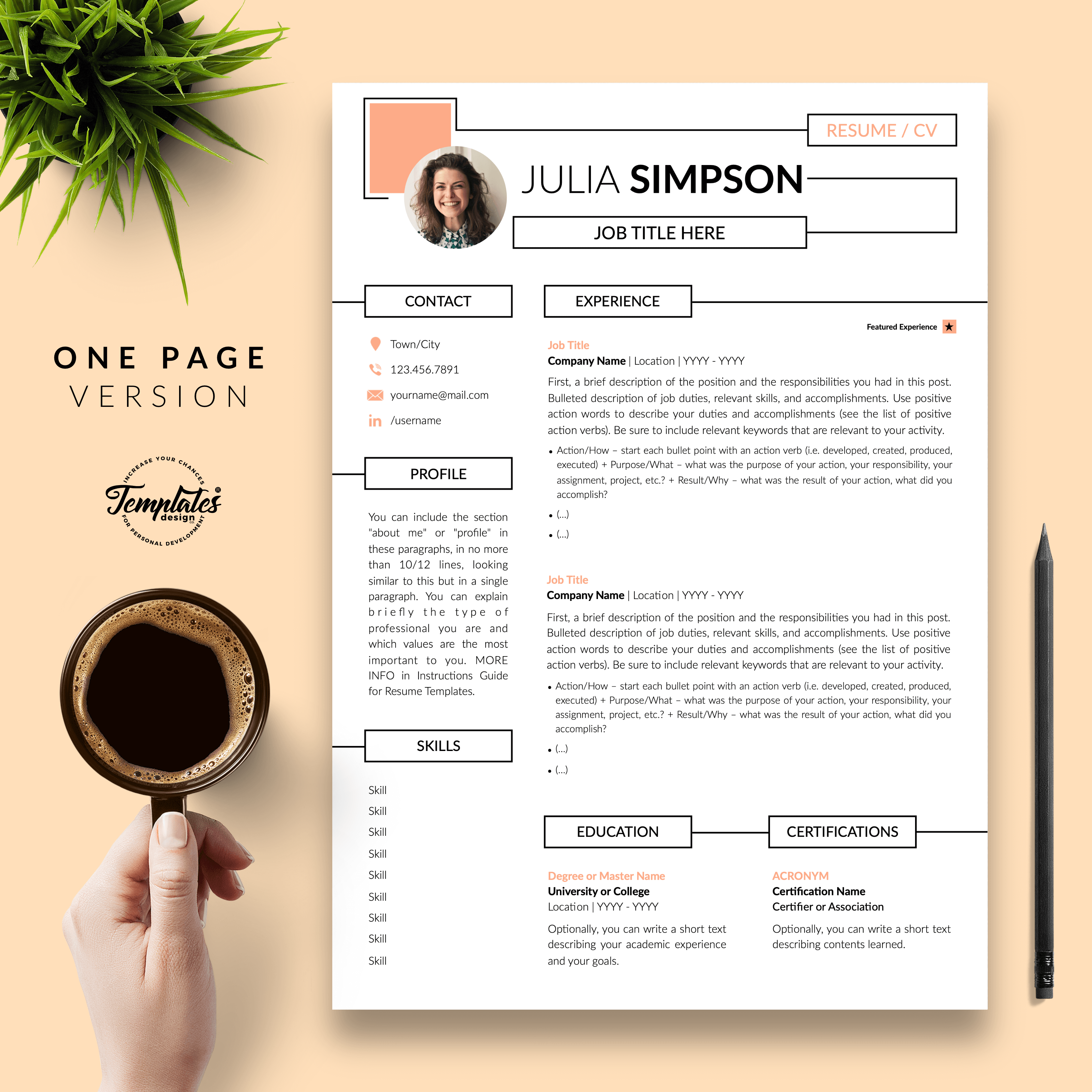 Creative Resume for Engineers - Julia Simpson 02 - One Page Version