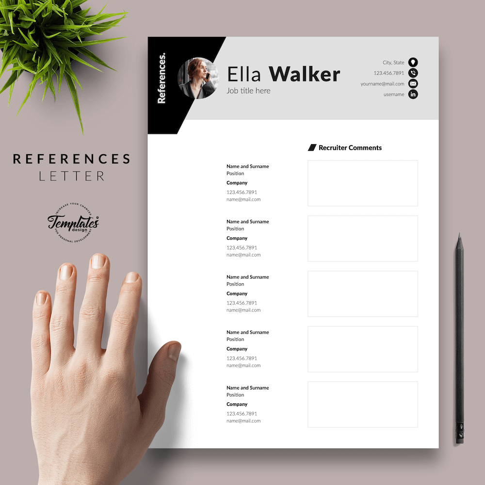 Creative Resume for Sales - Ella Walker 06 - References - New version
