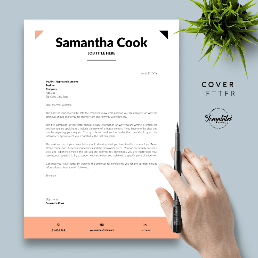 Secretary Resume Template - Samantha Cook 05 - Cover Letter - New version