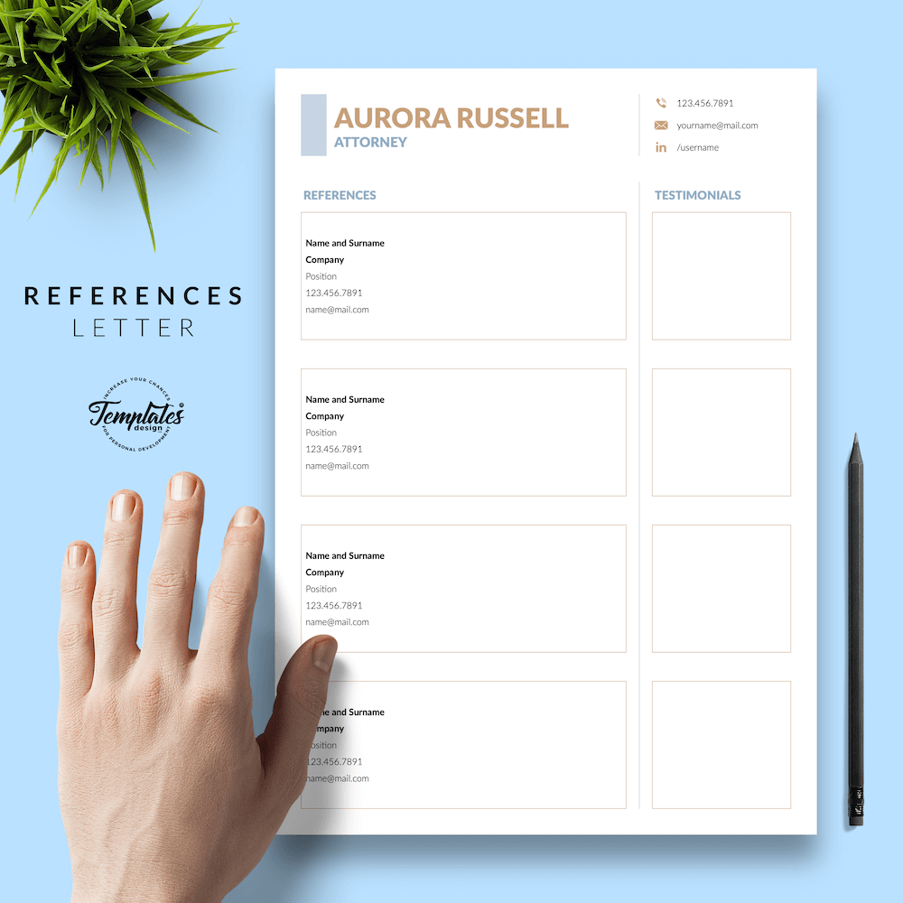 Attorney CV Template - Aurora Russell 06 - References - New version