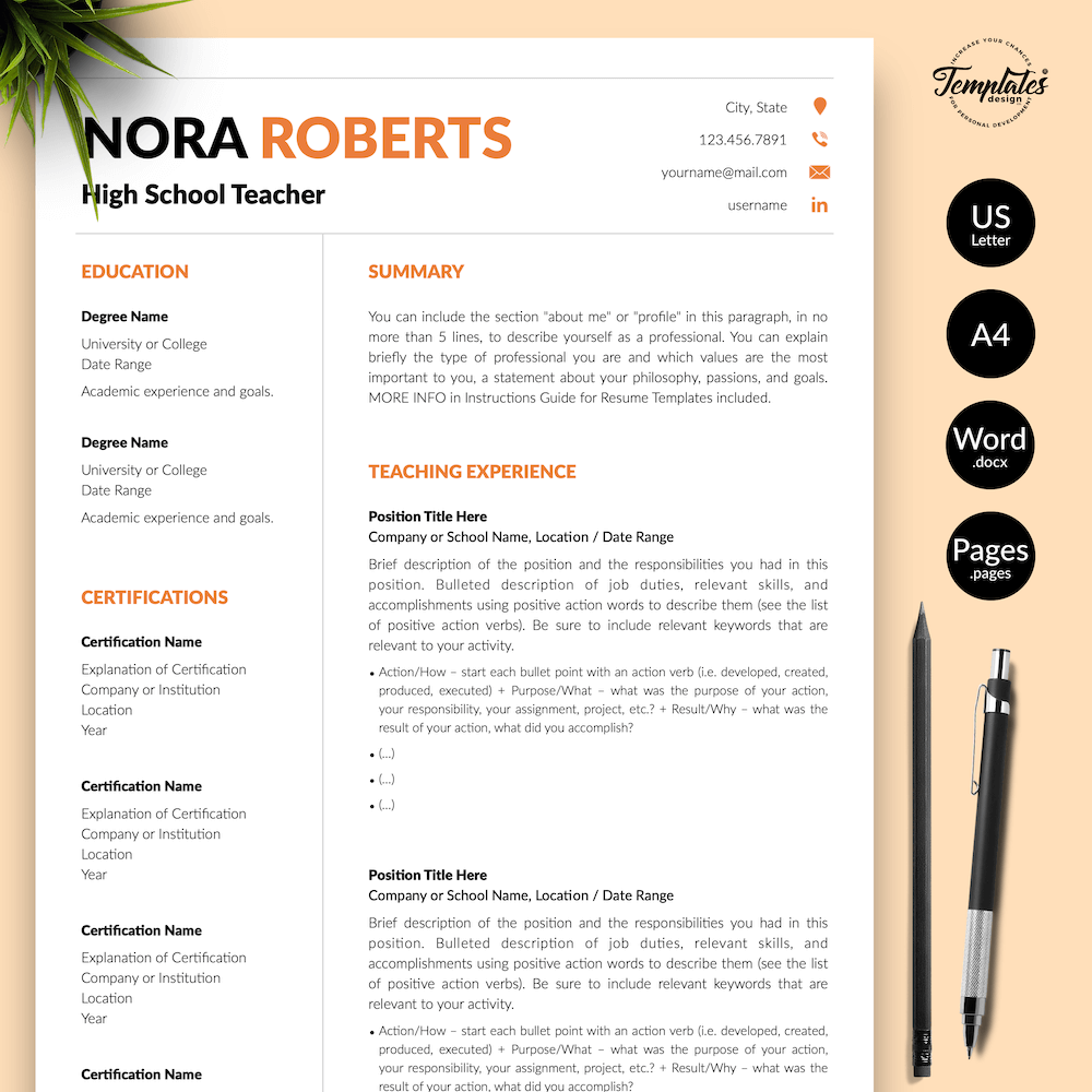 Modern Resume for Teaching - Nora Roberts 01 - Presentation - New version